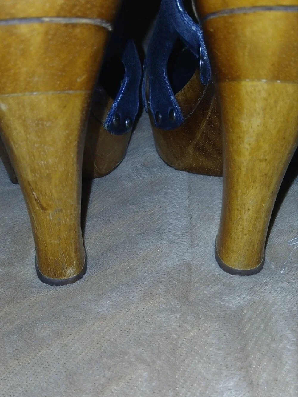 Frye Womens Dara Slingback Black And Green Leather Wooden Heels   Sz: 8.5